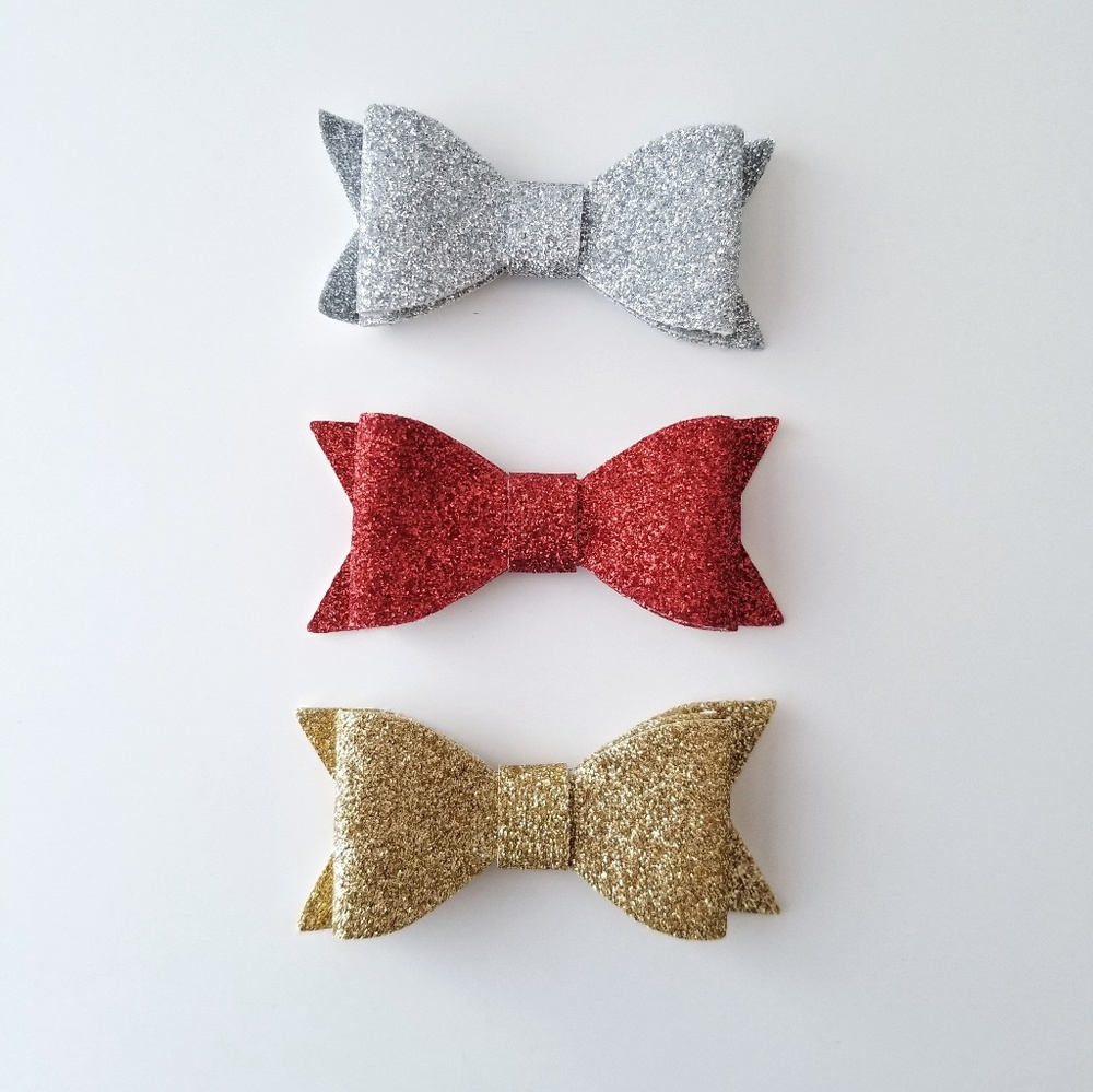 Set of 3 Glitter Bows
